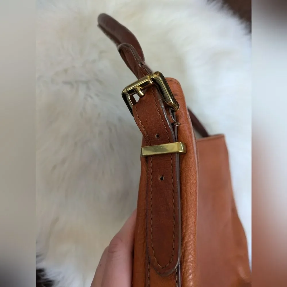 J. Crew Teddy Teddie Hobo Shoulder Bag Brown Leather